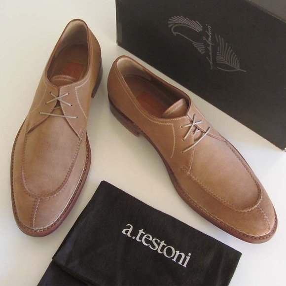 AMEDEO TESTONI Norwegian stitch suede shoes 11G / 12 US - Picture 3 of 10